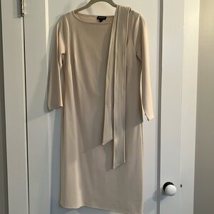 Worth New York belted shift dress in heavy cream fabric